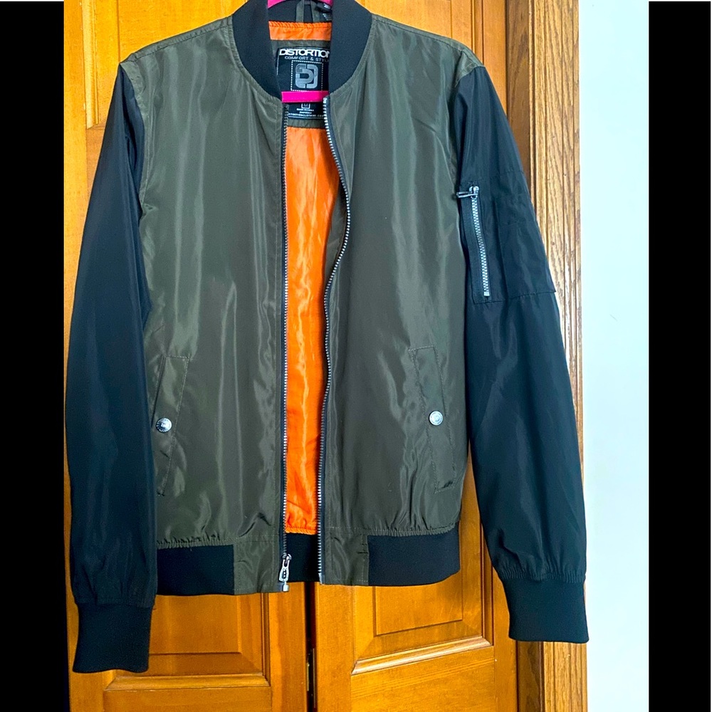 Green and black bomber jacket Medium